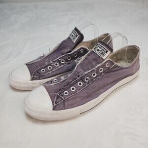Converse Shoes Mens 13 Purple Laceless Faded Grunge Punk Destroyed Slip Ons Worn